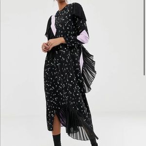 ASOS WHITE pleat panel dress in floral print
